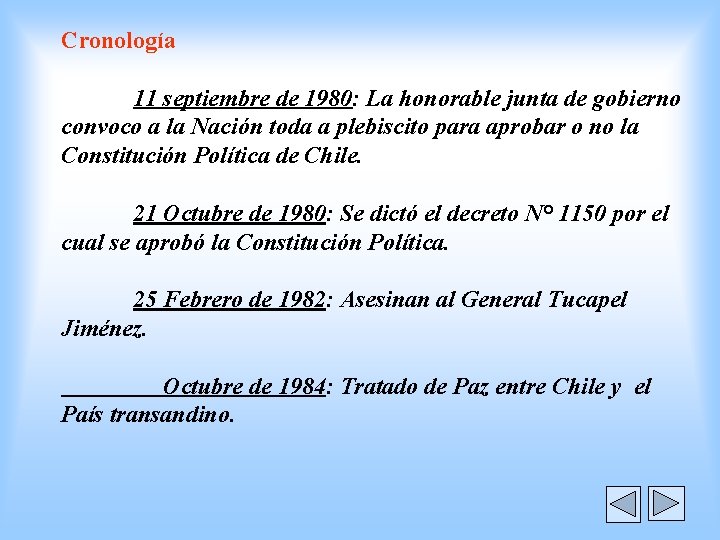 Cronología 11 septiembre de 1980: La honorable junta de gobierno convoco a la Nación