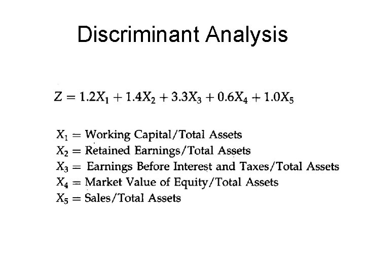 Discriminant Analysis 