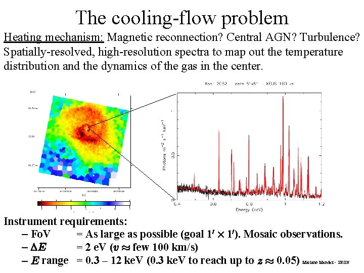 The cooling-flow problem Heating mechanism: Magnetic reconnection? Central AGN? Turbulence? Spatially-resolved, high-resolution spectra to