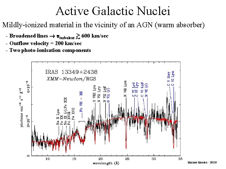 Active Galactic Nuclei Mildly-ionized material in the vicinity of an AGN (warm absorber) -