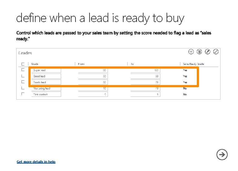 define when a lead is ready to buy Get more details in help 