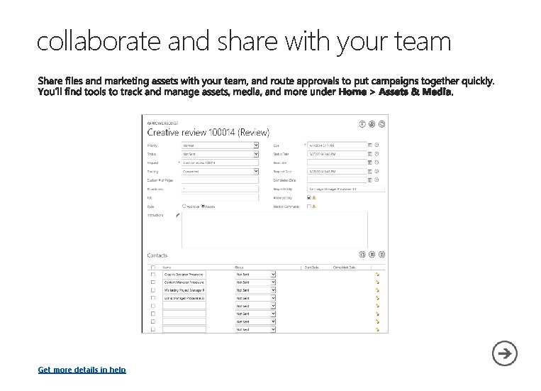 collaborate and share with your team Get more details in help 