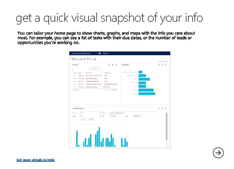 get a quick visual snapshot of your info Get more details in help 