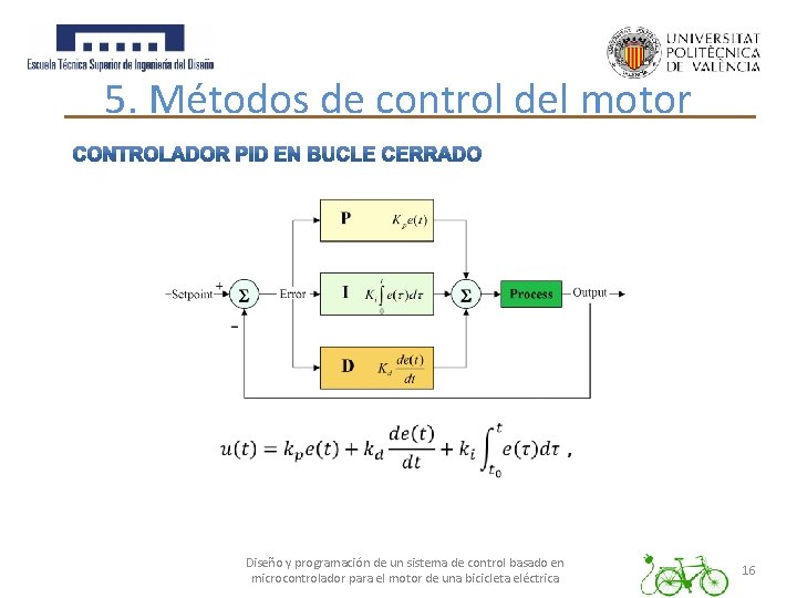 5. Métodos de control del motor Diseño y programación de un sistema de control