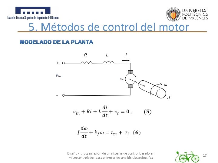 5. Métodos de control del motor Diseño y programación de un sistema de control