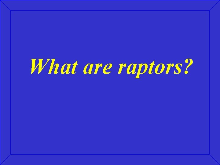 What are raptors? 