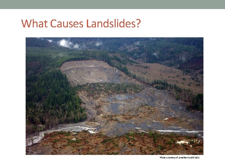 What Causes Landslides? Photo courtesy of Jonathan Godt/USGS 