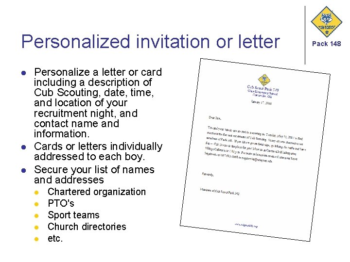 Personalized invitation or letter l l l Personalize a letter or card including a