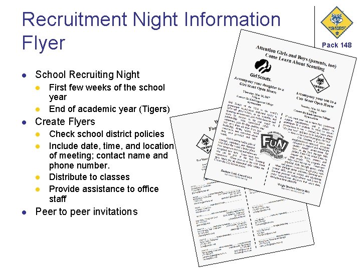 Recruitment Night Information Flyer l School Recruiting Night l l l Create Flyers l