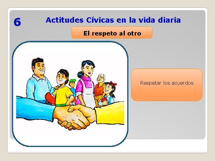 6 Actitudes Cívicas en la vida diaria El respeto al otro Respetar los acuerdos