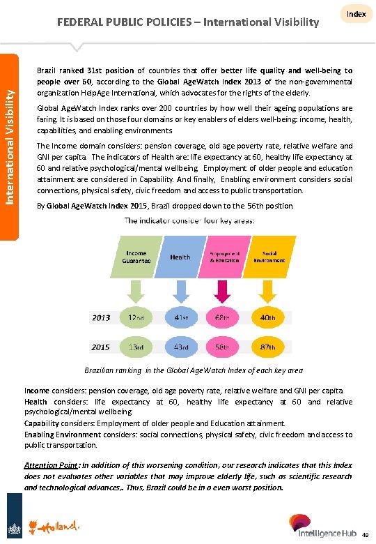 International Visibility FEDERAL PUBLIC POLICIES – International Visibility Index Brazil ranked 31 st position