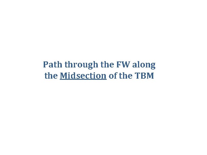 Path through the FW along the Midsection of the TBM 