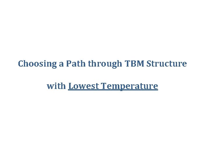 Choosing a Path through TBM Structure with Lowest Temperature 
