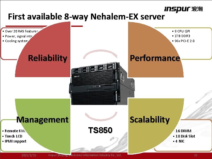 First available 8 -way Nehalem-EX server • 8 CPU QPI • 1 TB DDR