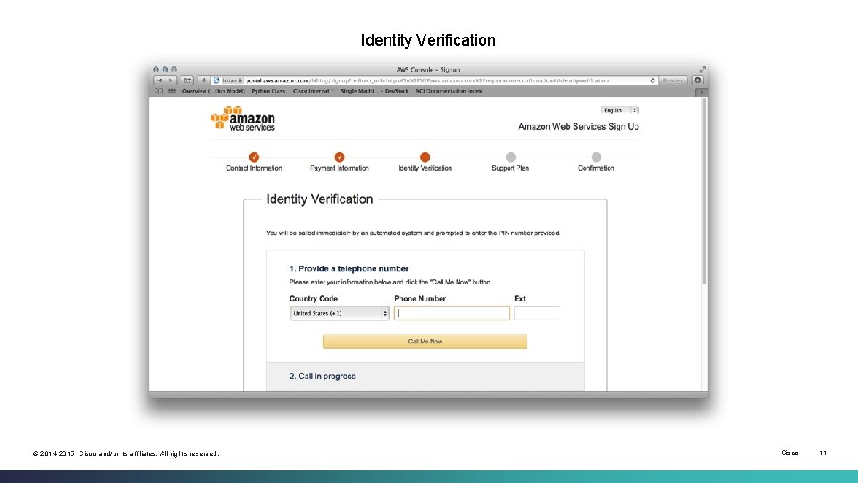 Identity Verification © 2014 -2015 Cisco and/or its affiliates. All rights reserved. Cisco 11