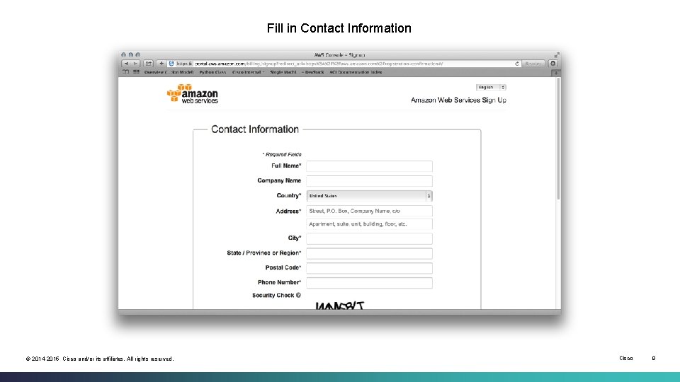 Fill in Contact Information © 2014 -2015 Cisco and/or its affiliates. All rights reserved.