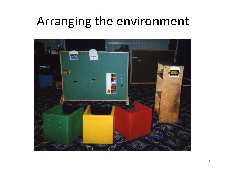 Arranging the environment 10 