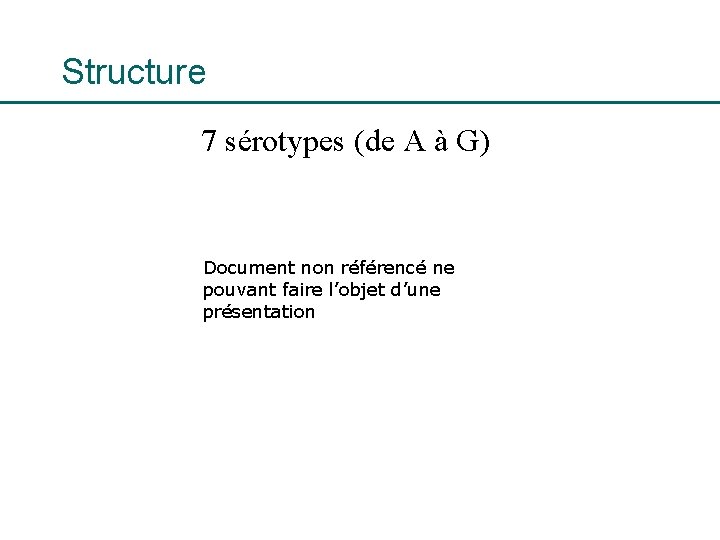 Structure 7 sérotypes (de A à G) Document non référencé ne pouvant faire l’objet
