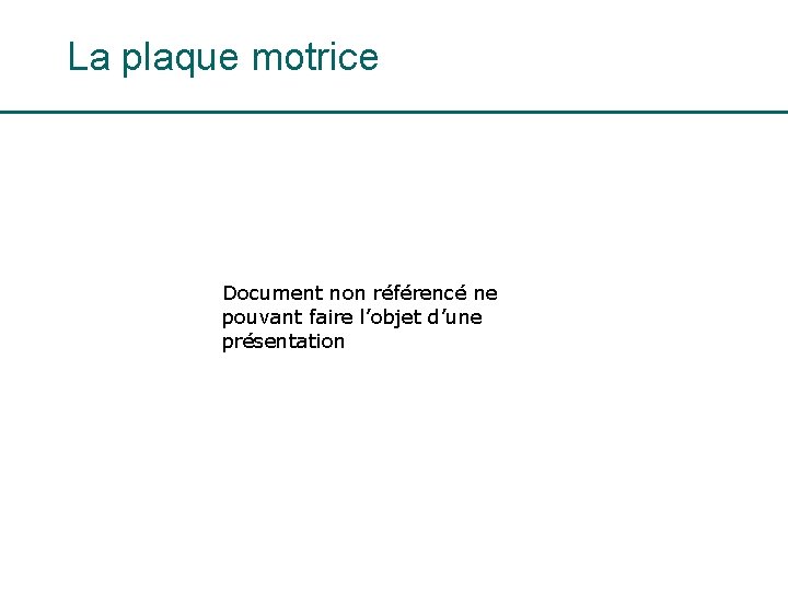 La plaque motrice Document non référencé ne pouvant faire l’objet d’une présentation Fig 2