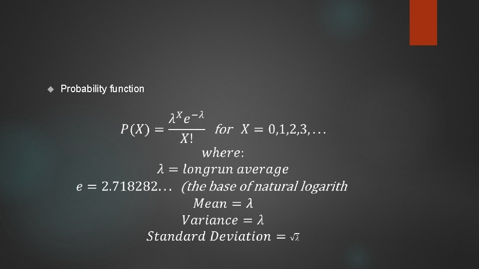  Probability function 