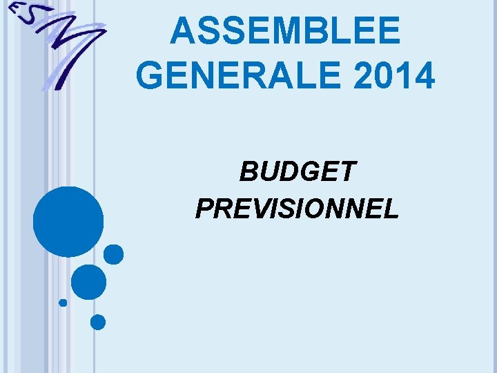 ASSEMBLEE GENERALE 2014 BUDGET PREVISIONNEL 