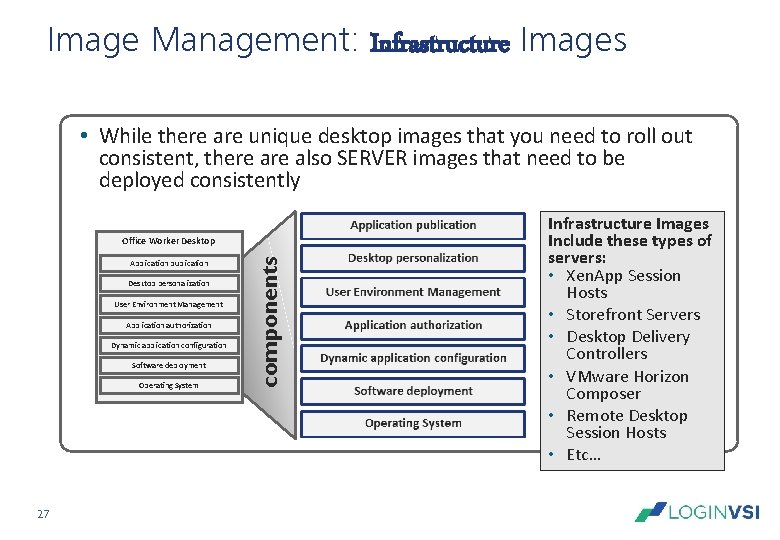 Image Management: Infrastructure Images • While there are unique desktop images that you need Image Management: Infrastructure Images • While there are unique desktop images that you need