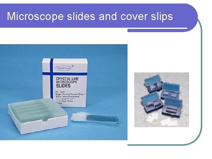 Microscope slides and cover slips 