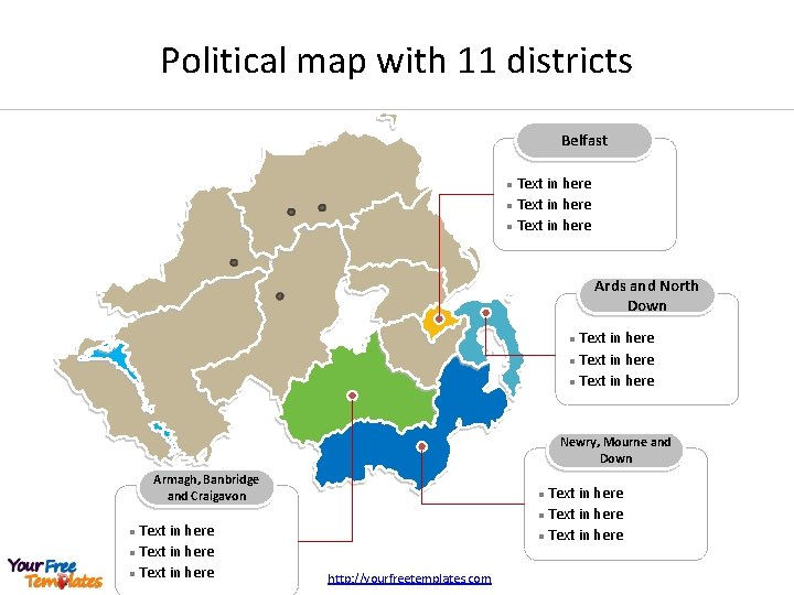 Political map with 11 districts Belfast Text in here l Ards and North Down