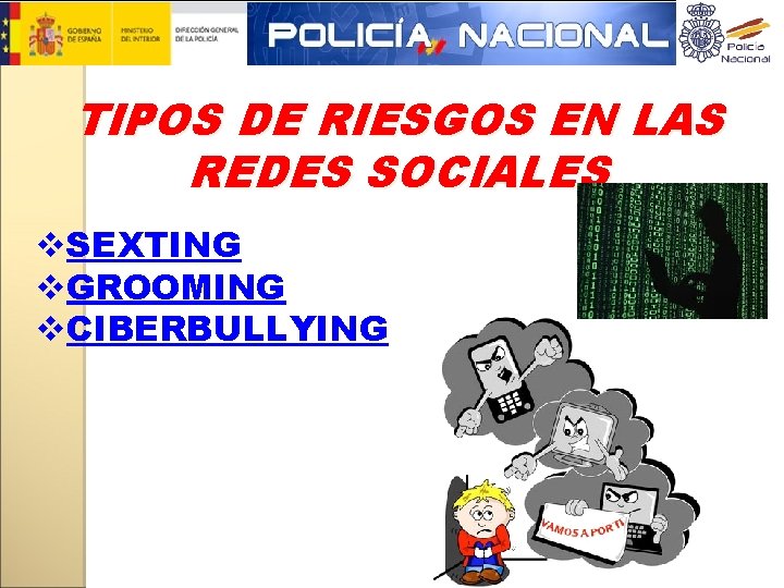 TIPOS DE RIESGOS EN LAS REDES SOCIALES v. SEXTING v. GROOMING v. CIBERBULLYING 