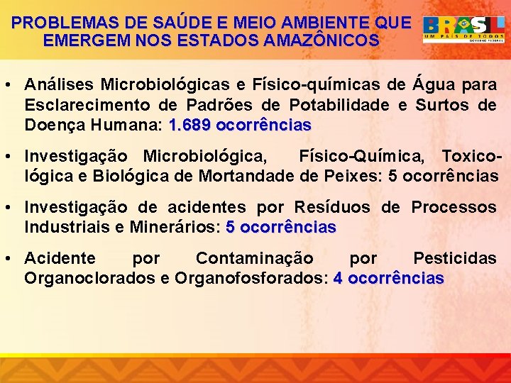 PROBLEMAS DE SAÚDE E MEIO AMBIENTE QUE EMERGEM NOS ESTADOS AMAZÔNICOS • Análises Microbiológicas