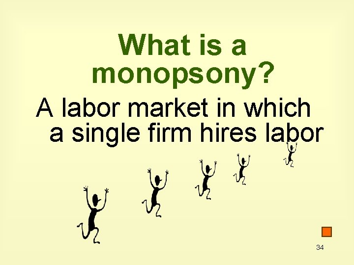 What is a monopsony? A labor market in which a single firm hires labor