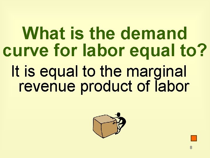 What is the demand curve for labor equal to? It is equal to the