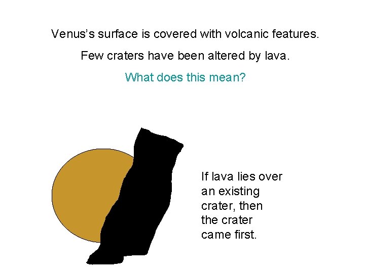 Venus’s surface is covered with volcanic features. Few craters have been altered by lava.