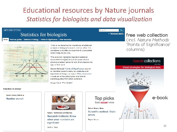 Educational resources by Nature journals Statistics for biologists and data visualization free web collection