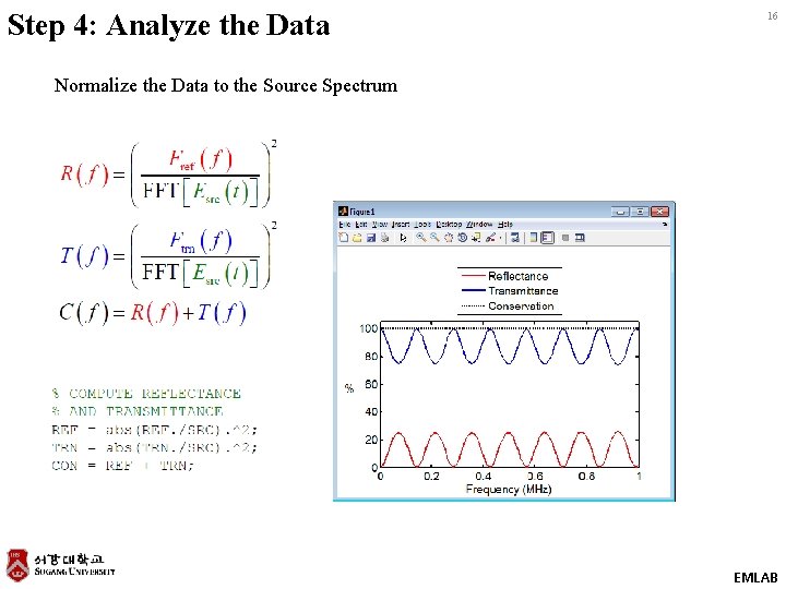 Step 4: Analyze the Data 16 Normalize the Data to the Source Spectrum EMLAB