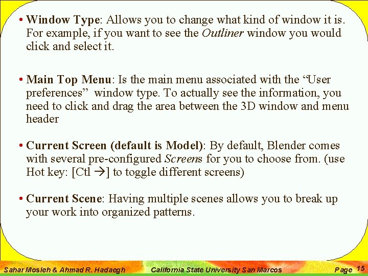  • Window Type: Allows you to change what kind of window it is.