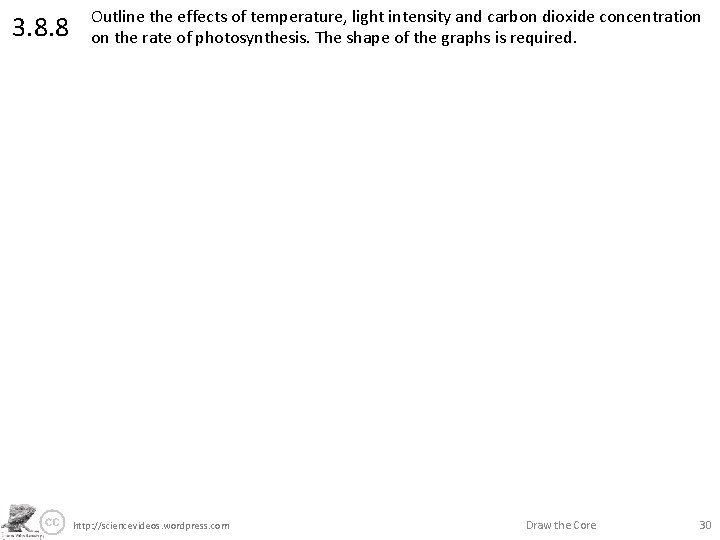 3. 8. 8 Outline the effects of temperature, light intensity and carbon dioxide concentration