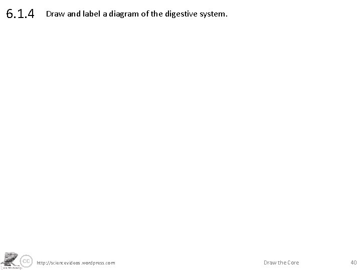 6. 1. 4 Draw and label a diagram of the digestive system. http: //sciencevideos.