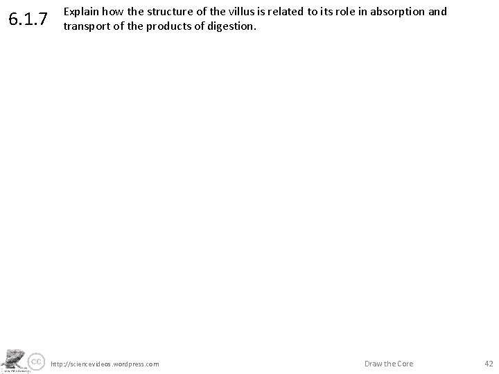 6. 1. 7 Explain how the structure of the villus is related to its
