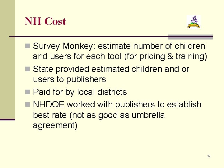 NH Cost n Survey Monkey: estimate number of children and users for each tool