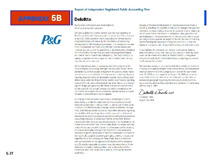 APPENDIX 5 -77 5 B Specimen Financial Statements: The Procter & Gamble Company 