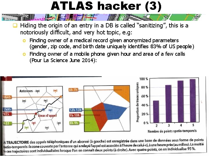 ATLAS hacker (3) q Hiding the origin of an entry in a DB is