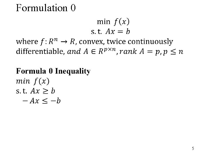 Formulation 0 5 