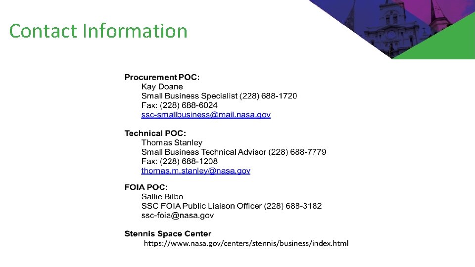 Contact Information 