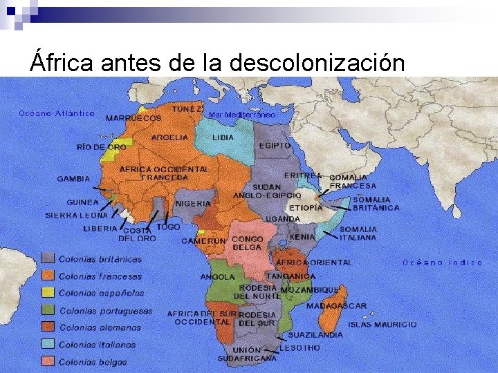 África antes de la descolonización 