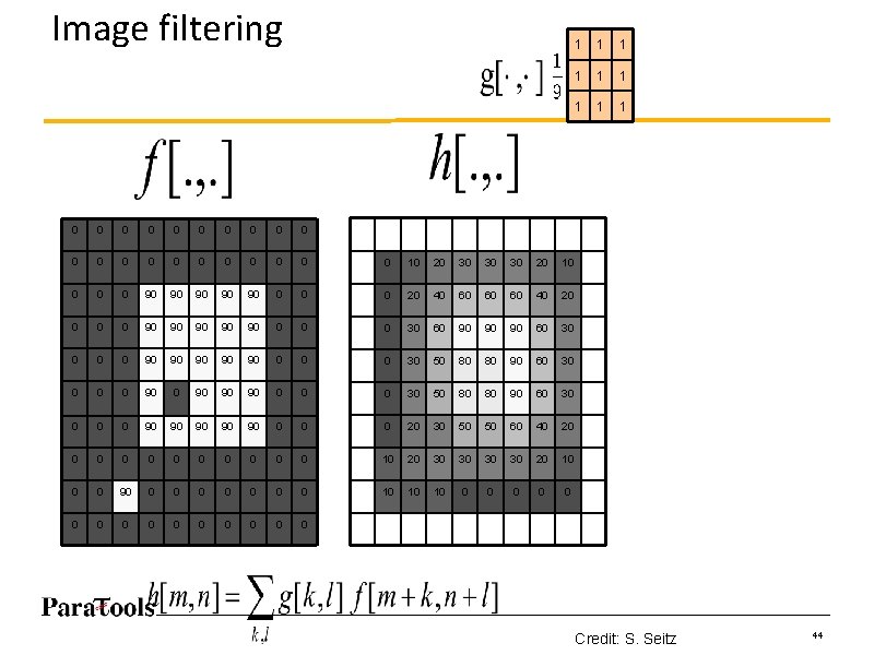 Image filtering 0 0 0 0 0 0 10 20 30 30 30 20