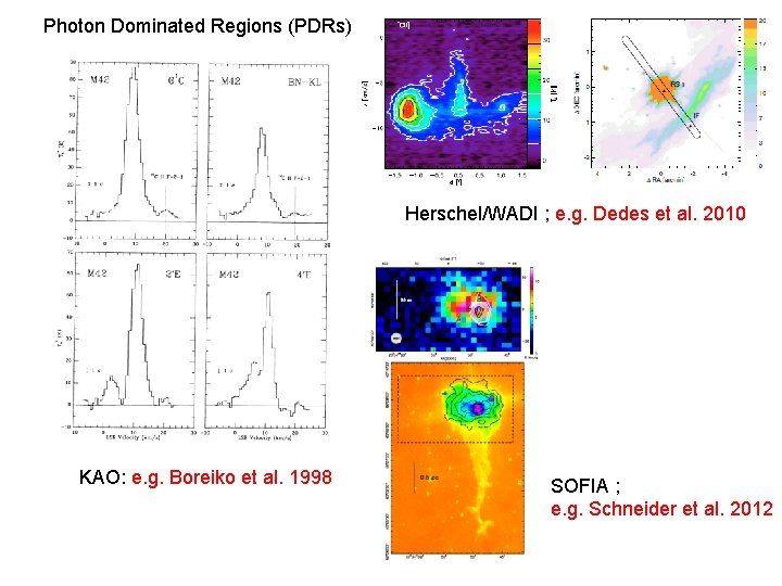 Photon Dominated Regions (PDRs) Herschel/WADI ; e. g. Dedes et al. 2010 KAO: e.