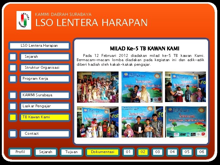 KAMMI DAERAH SURABAYA LSO LENTERA HARAPAN LSO Lentera Harapan Sejarah Struktur Organisasi MILAD Ke-5