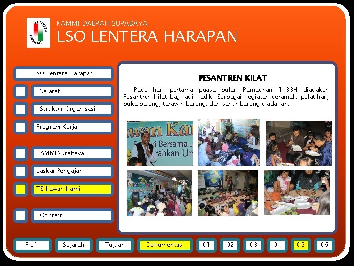 KAMMI DAERAH SURABAYA LSO LENTERA HARAPAN LSO Lentera Harapan Sejarah Struktur Organisasi PESANTREN KILAT