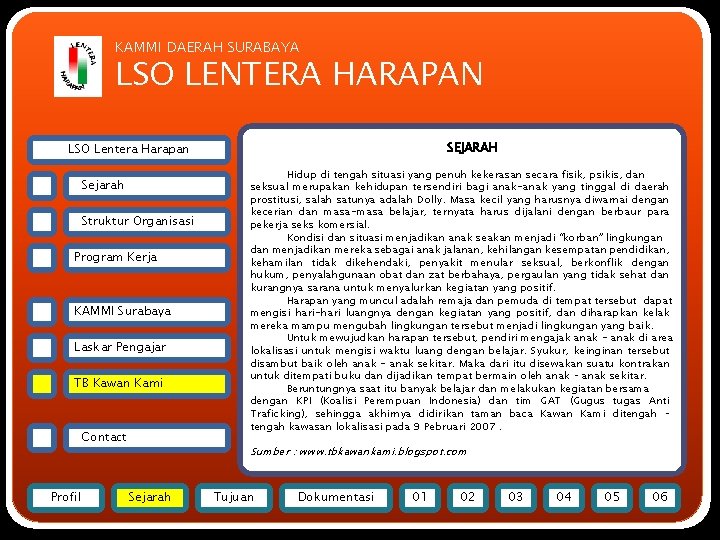 KAMMI DAERAH SURABAYA LSO LENTERA HARAPAN SEJARAH LSO Lentera Harapan Sejarah Struktur Organisasi Program